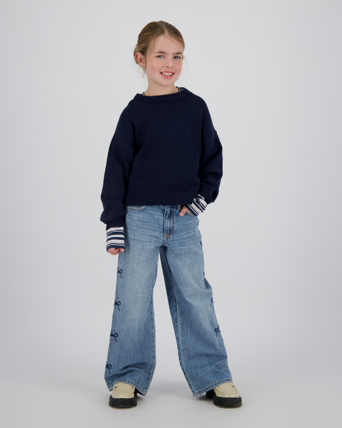 Extra wide leg Jeans Cassie Bow