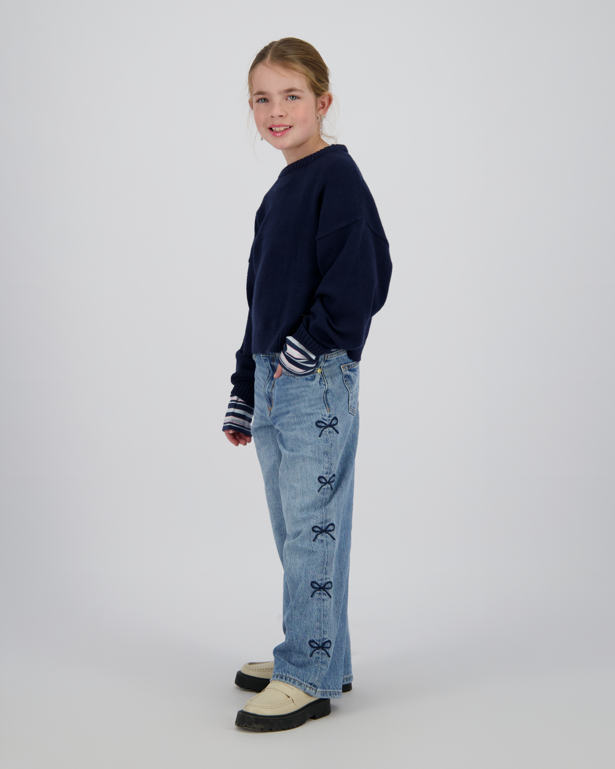 Extra wide leg Jeans Cassie Bow