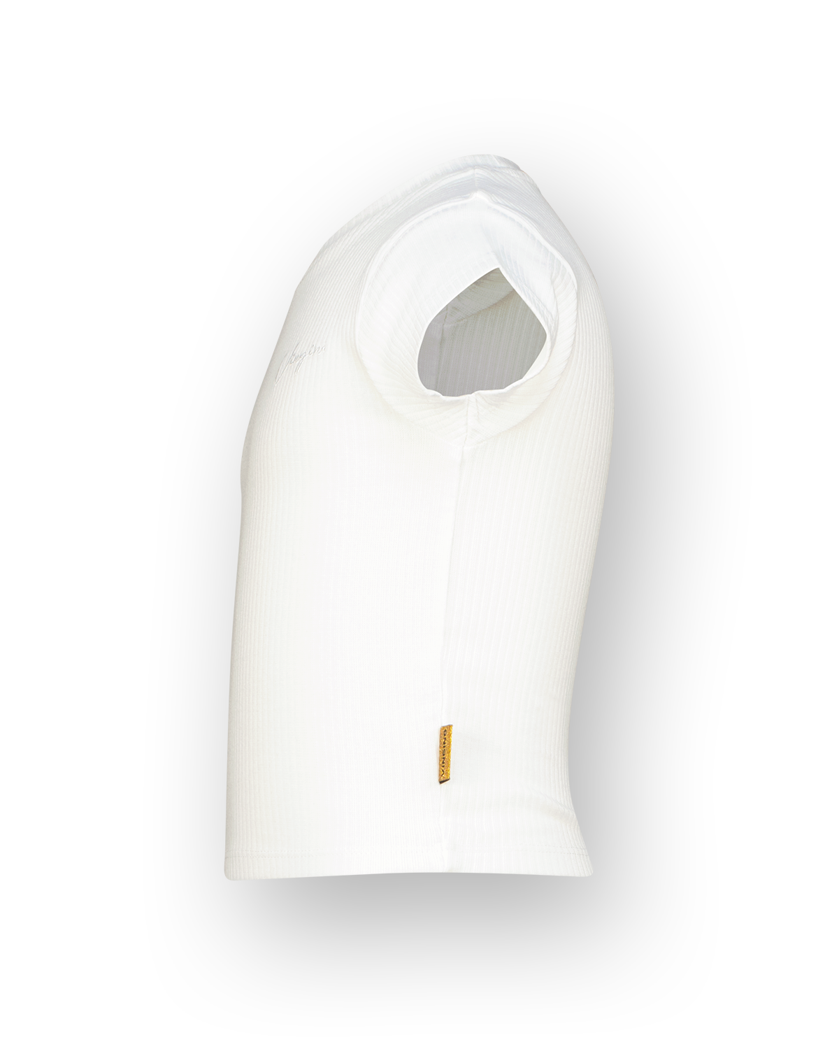 T-shirt Basic-crop rib tee