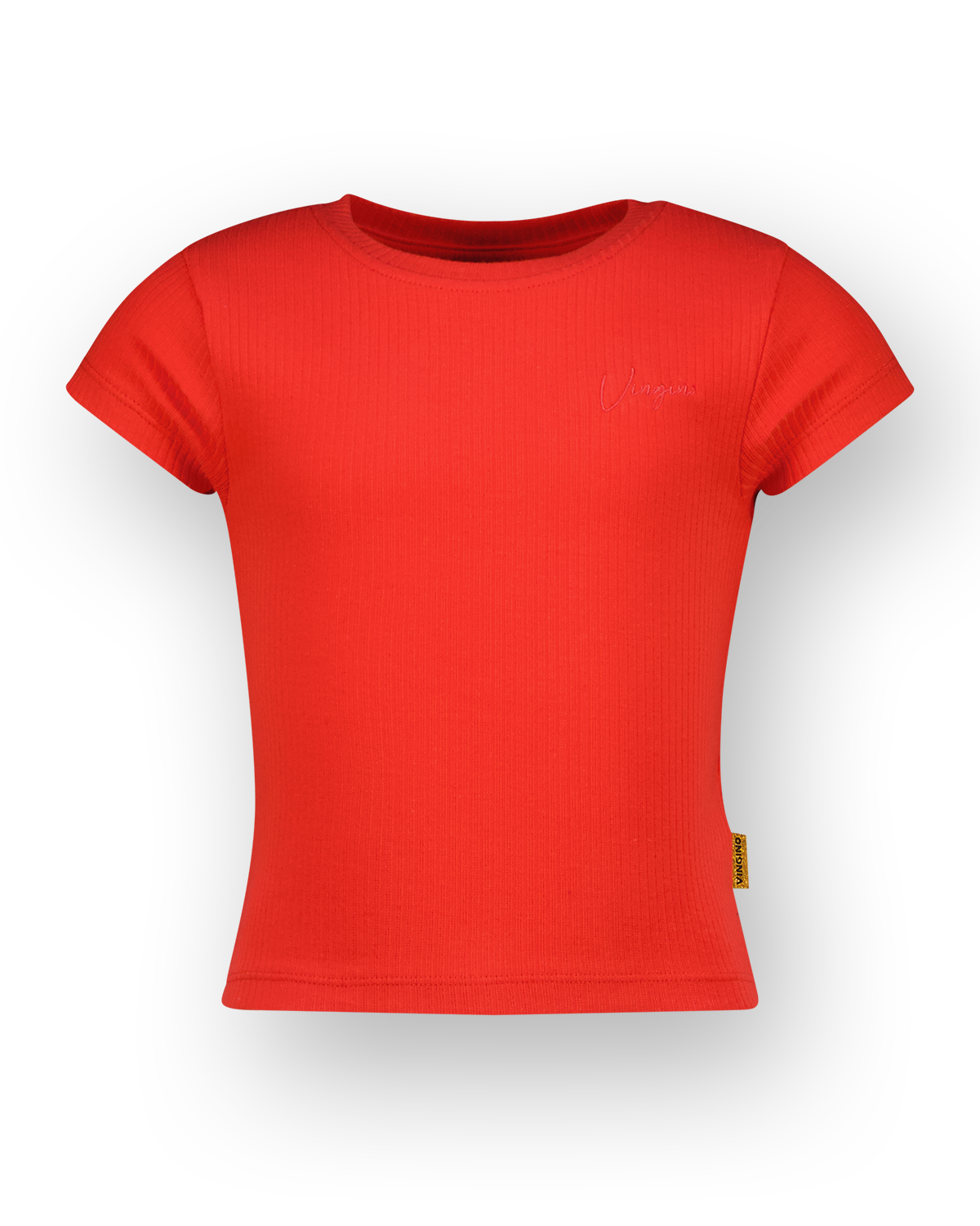T-shirt Basic-crop rib tee