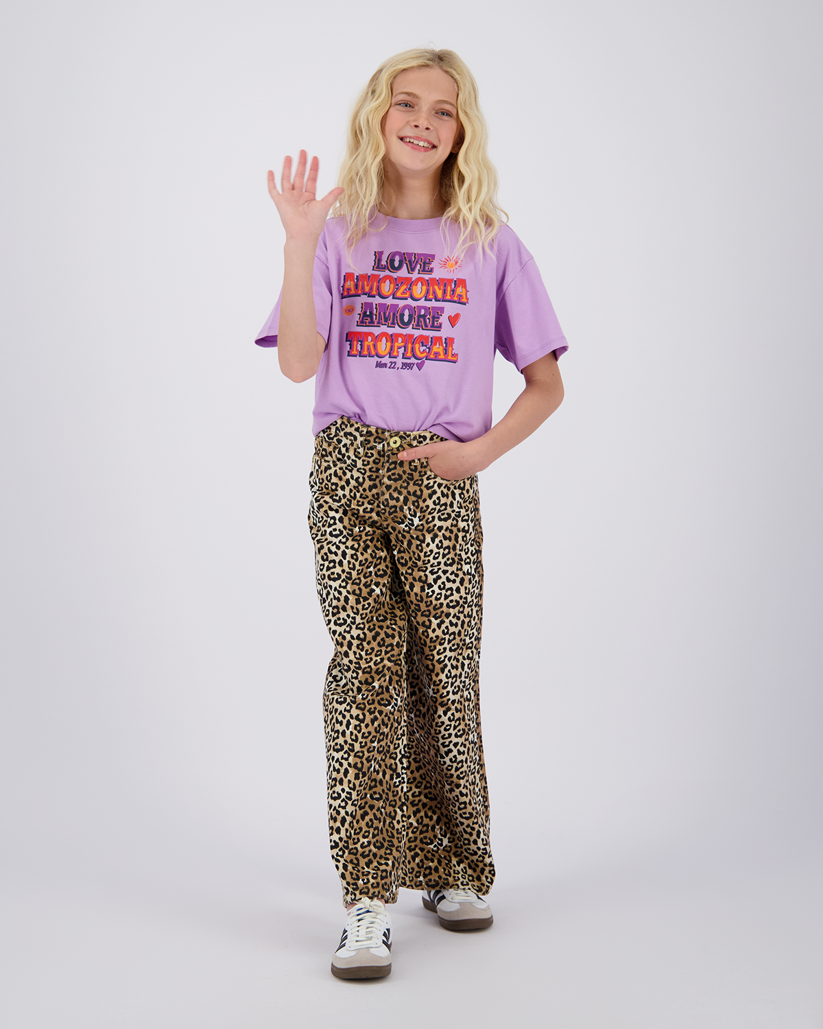 Extra wide leg Jeans Cassie leopard