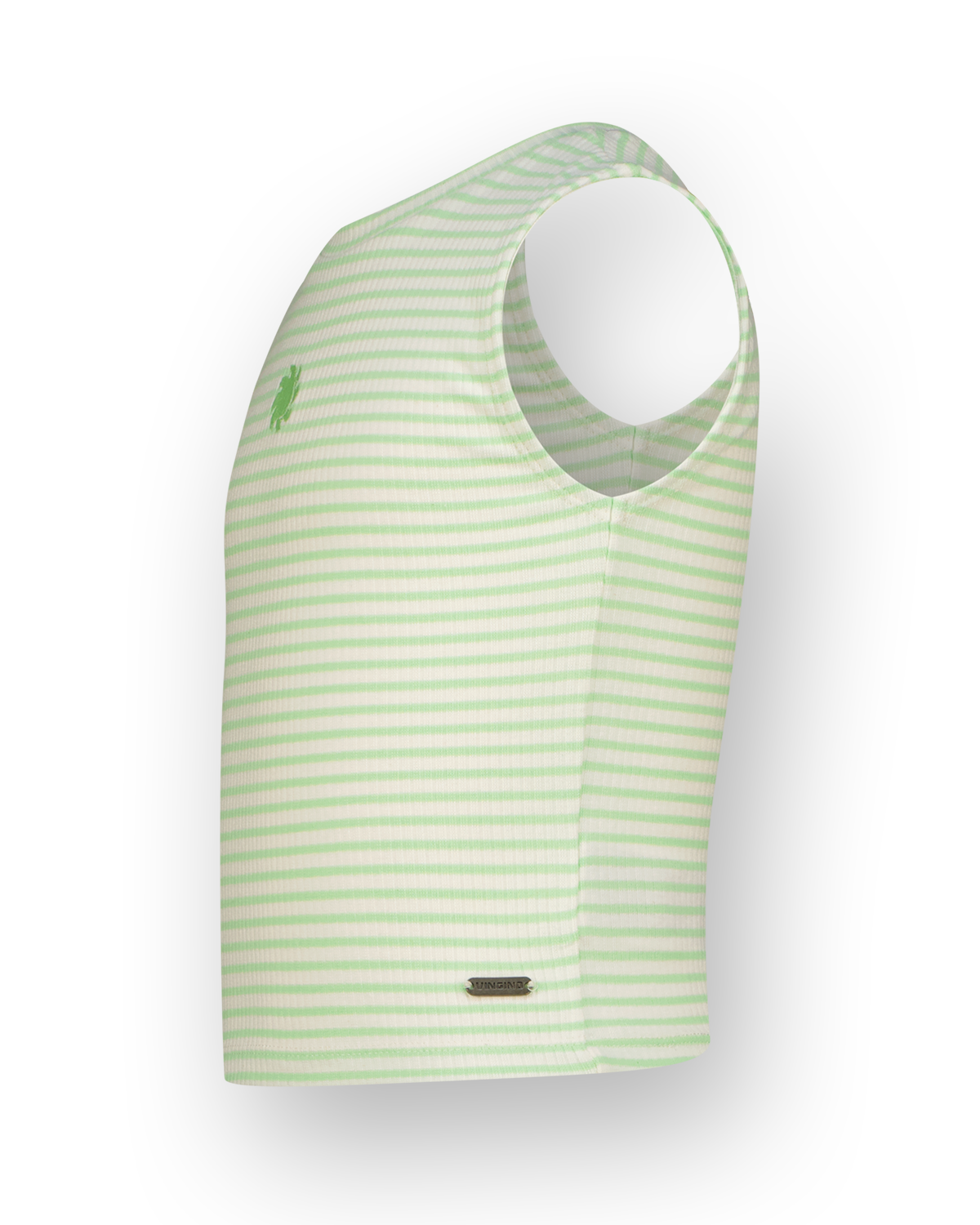 Top Icon-Crop stripe rib