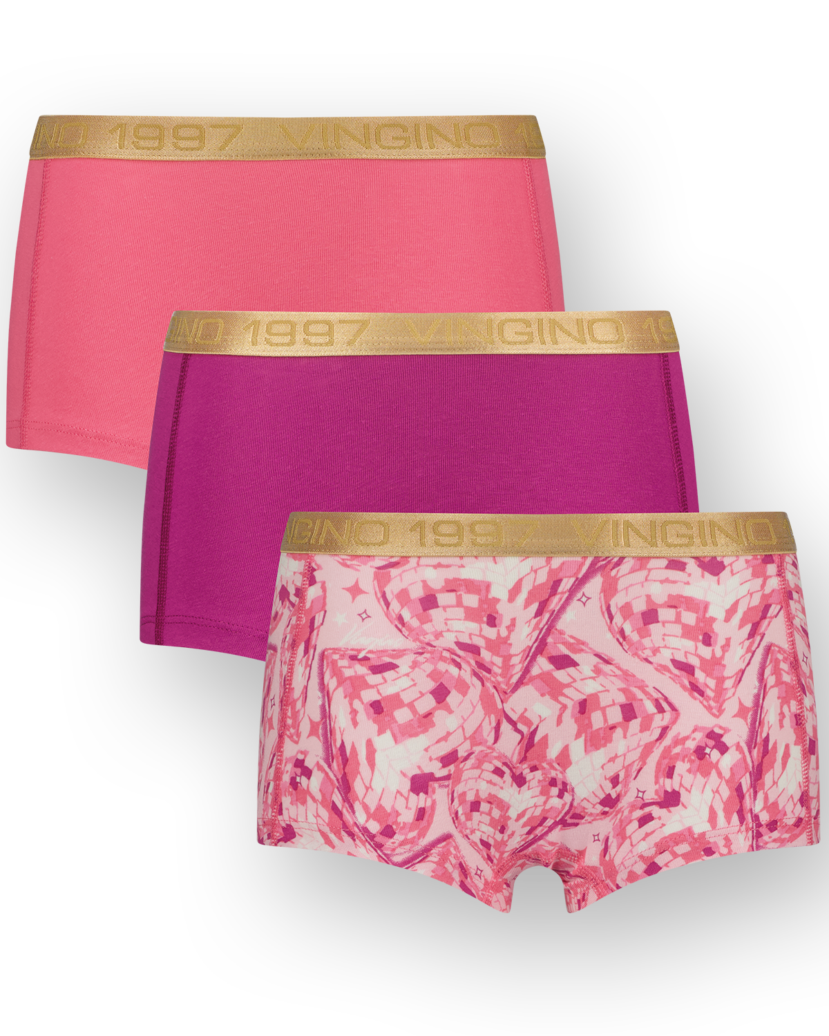 Hipster disco heart 3-pack