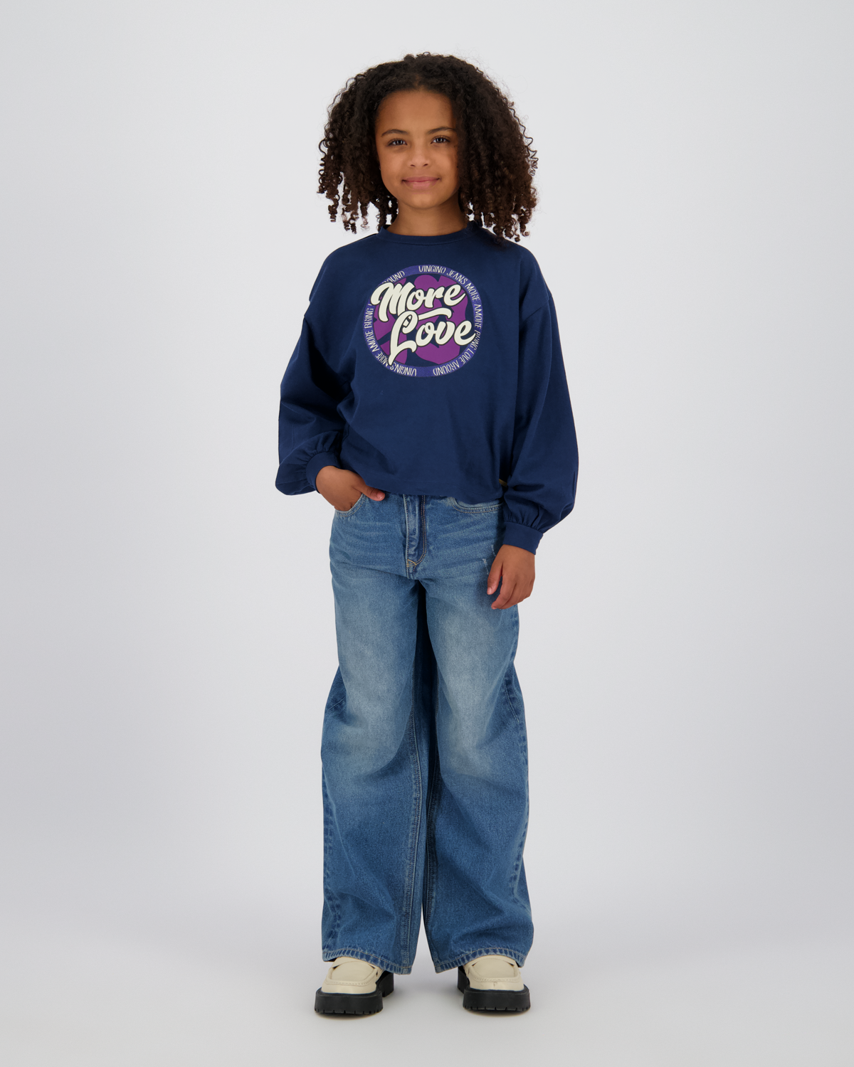 Extra wide leg Jeans Cherry