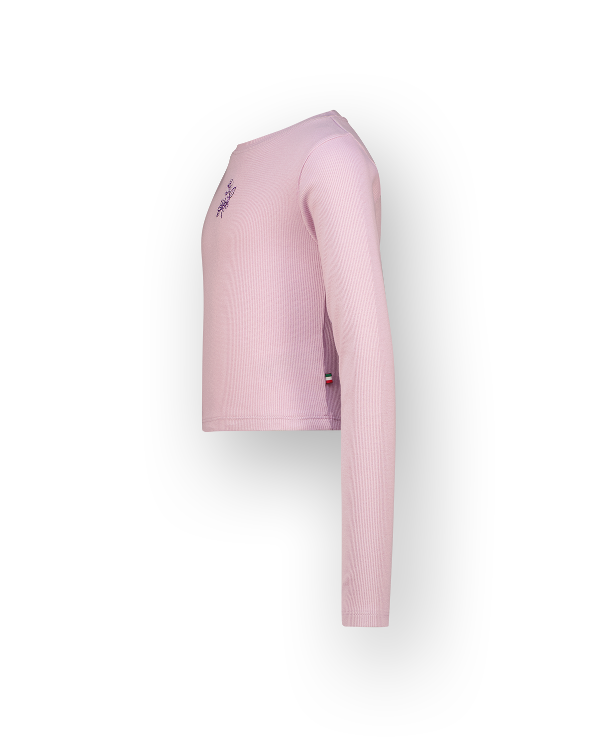 Top G-basic-crop rib longsleeve